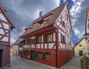Historic half-timbered house with integrated city wall, built in 1553, reconstructions in 1660 and