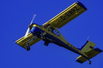 A PZL-104 Wilga-35A sport aircraft from Fliegerklub Kamenz with registration D-EWRZ during a flight
