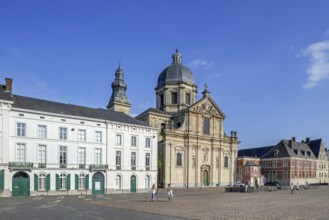 St. Peter's Square showing Our Lady of Saint Peter's Church and abbey in the city Ghent, Gent in