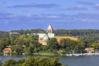 Ratzeburger Dom, late Brick Romanesque cathedral in the town Ratzeburg in summer,