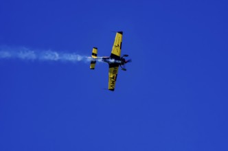 A Votec 351 sport aircraft from the Swiss MSW Aviation AG with registration HB-YMV during a flight