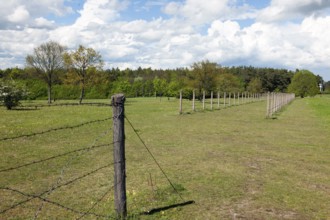 Partially reconstructed first border fence on the inner German border former zone border between