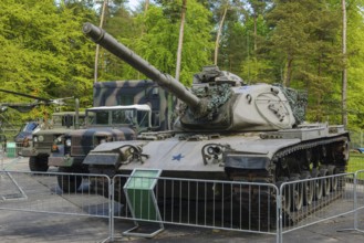 Disused US battle tank type M60 A3 in the Point Alpha open-air museum on the former inner German