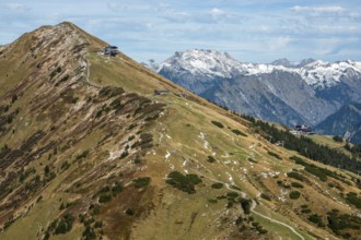 Fellhorn, rear right Nebelhorn, Oberstdorf, Oberallgäu, Allgäu, Bavaria, Germany