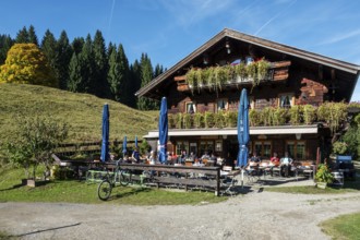 Berggasthof Hochleite, bei Schwand, Stillachtal, Oberstdorf, Oberallgäu, Allgäu, Bavaria, Germany