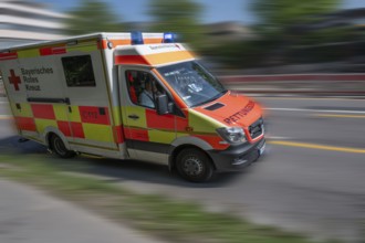 Ambulance in action, Nuremberg, Middle Franconia, Bavaria, Germany