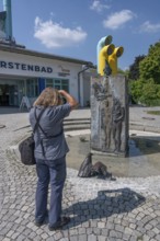 Photogrtaf photographs the Zanner fountain, created by artist Christa Bruder-Schön, erected in 2017