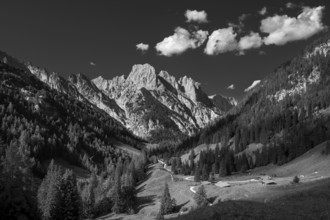 The southern falls of the Reither Alm above the Bindalm in the Klausbach Valley, Berchtesgaden