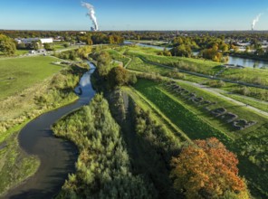 Castrop-Rauxel, North Rhine-Westphalia, Germany - Autumn on the restored Emscher, EMSCHERLAND