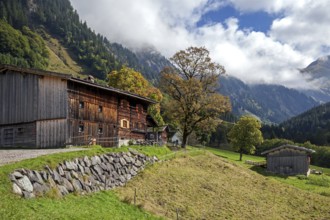 Old farmhouse in the historic mountain farming village of Gerstruben, Dietersbachtal, near