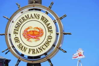 Fishermans Wharf sign post, San Francisco, California, USA