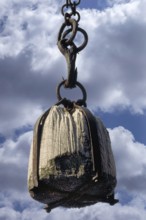 Weight on a historic port crane from 1797, Lüneburg, Lower Saxony, Germany