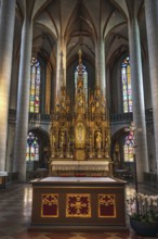 Baroque high altar, St. Martin church, largest Gothic hall church in Upper Palatinate, Amberg,