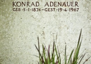 Tombstone of Konrad Adenauer at the Rhöndorfer Waldfriedhof, Bad Honnef, North Rhine-Westphalia,