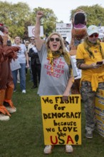 Detroit, Michigan USA - 18 October 2025 - A large crowd gathered for a 'No Kings' rally, protesting