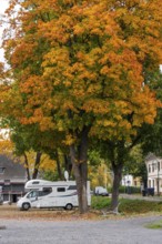 Motorhome parking space opposite the old town of Ahrweiler, right on the river Ahr,