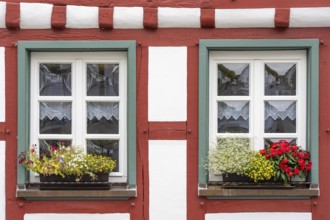 The old town of Ahrweiler, half-timbered house, renovated, restored, partly rebuilt after the flood