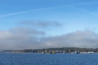 Kiel Fjord, Holtenau district, Kiel, Baltic Sea, tonnenhof of the Kiel Water Management Office,