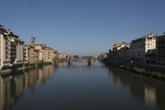 View along the Arno River in Florence, Tuscany, Italy