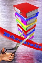 Symbolic photo, fighting bureaucracy, nonsensical laws, SMEs and industry lawsuits, digitization of