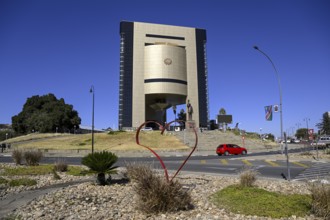 Heart in front of the Independence Museum, Independence Memorial Museum, Windhoek, Khomas region,