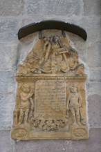 Epitaph of a citizen from Kosbach from 1827, at St. Mary's Church in the fortification, Hannberg,