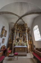Baroque high altar, created 1726 to 1727, Church of the Nativity of Mary, fortified church, third
