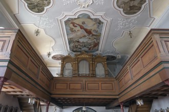Organ gallery of the Nativity Church, fortified church, third largest fortified church in Germany,