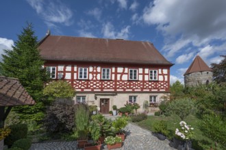 Fortified church rectory, built in 1700, Hannberg, Middle Franconia, Bavaria, Germany
