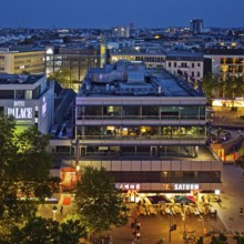 Part of the Europa-Center seen from an elevated position in the evening, Charlottenburg, Berlin,
