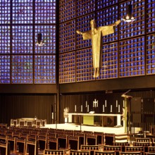 Kaiser Wilhelm Memorial Church, interior of the New Church with Resurrection Christ, Berlin,
