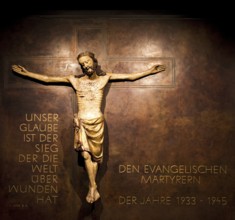 Kaiser Wilhelm Memorial Church, New Church, bronze plaque with Christ commemorating the Protestant