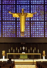 Kaiser Wilhelm Memorial Church, interior of the New Church with Resurrection Christ, Berlin,