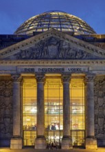 Reichstag in the evening, German Bundestag, government district, Berlin, Germany