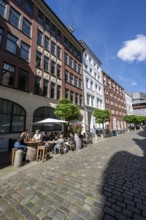 Restaurants and historic houses on Deichstraße, Hamburg, Germany