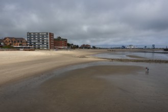 View over the beach of Wyk, Föhr Island, Schleswig-Holstein, Germany