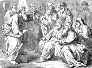 Moses reads the Book of the Covenant from the altar, obey God, thanks, sacrifice, blood, listen,