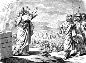 Balaam prophesies good over Israel and blesses him, blessing, warrior, tent camp, group, altar of