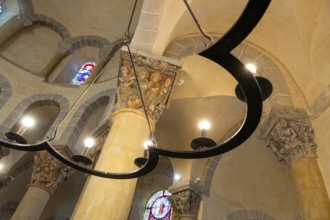 Interior of Romanesque church of Saint Nectaire, Notre-Dame-du-Mont-Cornadore, Puy de Dome,