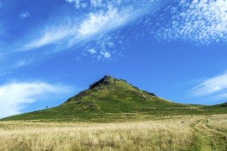 Roc de Courlande in Auvergne Volcanoes Regional Park. Puy de Dome. Auvergne Rhone Alpes. France