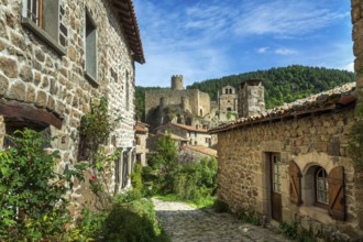 Saint Andre de Chalencon village. Street of Chalencon. Haute Loire. Auvergne Rhone Alpes. France