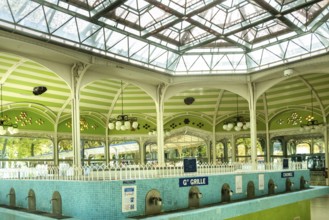 Vichy, listed as World Heritage by UNESCO. Sources hall. Allier department. Auvergne Rhone Alpes.