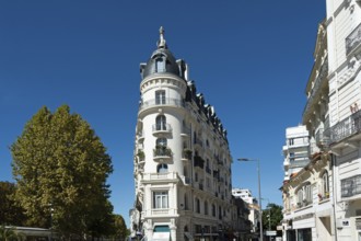 Vichy, listed as World Heritage by UNESCO. The old Astoria Palace hotel. Allier department.