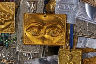 Pantanassa Monastery from the 15th century AD, votive tablet, gold engraving of eyes on religious