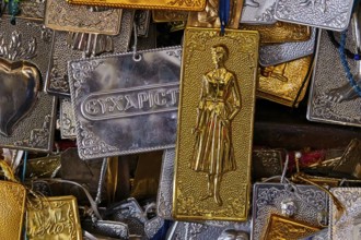 Pantanassa Monastery from the 15th century AD, votive tablets, stacked metal plaques with