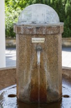 Arminius spring, column with running tap, Bad Lippspringe, climatic spa town, Westphalia, North