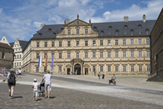 State Library, New Residence, People at the Cathedral Square, UNESCO World Heritage Site, Bamberg,