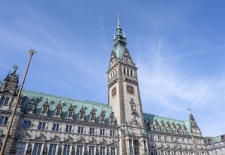 Hamburg Town Hall with Town Hall Tower, Rathausmarkt, Hamburg, Germany