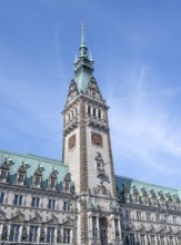 Hamburg Town Hall with Town Hall Tower, Rathausmarkt, Hamburg, Germany