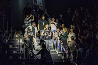 FiNCH enters the hall on his Arena Tour 2025 at the ZAG Arena in Hanover on 08.10.2025